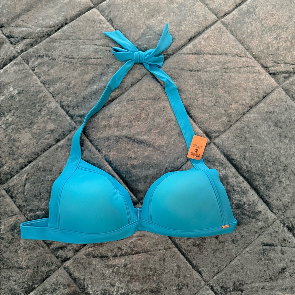 PINK Victoria's Secret Blue Bikini Top